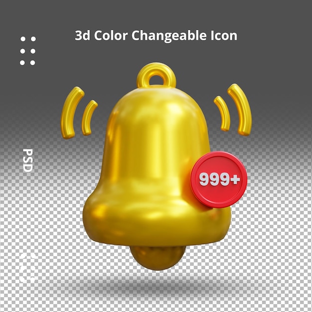 Alerte De Rappel De Cloche De Notification Ou Signe D'icône D'alerte D'alarme 3d