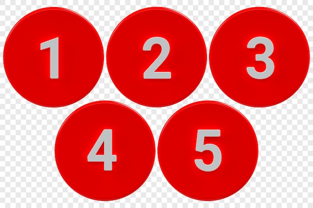 Alertes d'icônes de notification 3D avec des numéros dans l'application ou la boîte de réception pour les nouveaux avertissements de messages entrants