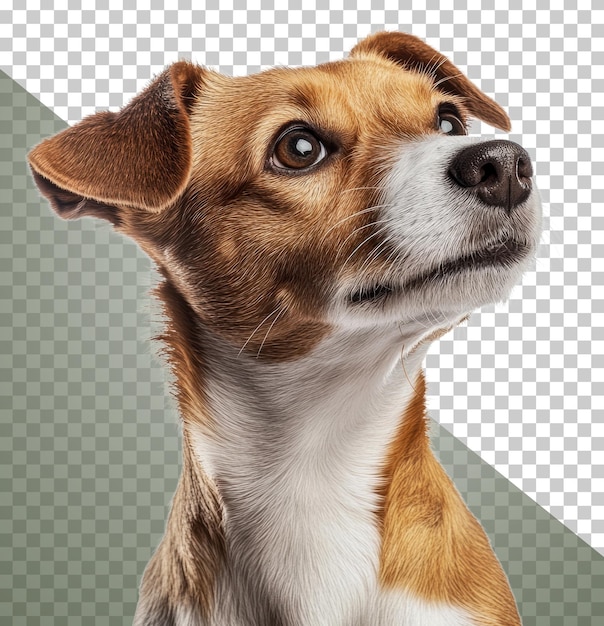 Alerto cane che fissa curiosamente all'interno tagliato stock png