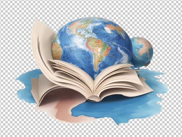 PSD alfabetización internacional del libro y el globo
