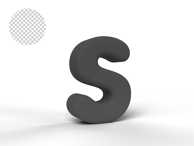 ALFABETO 3D CON TEXTURE NERA - RENDERING 3D