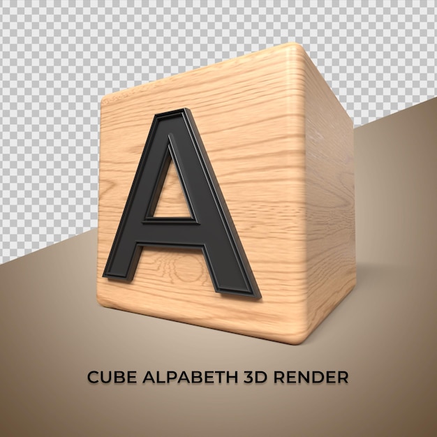 Alfabeto 3d a cubo de madera para negocios