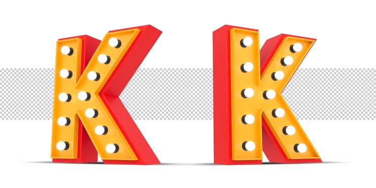 PSD alfabeto 3d estilo broadway con bombilla, renderizado 3d