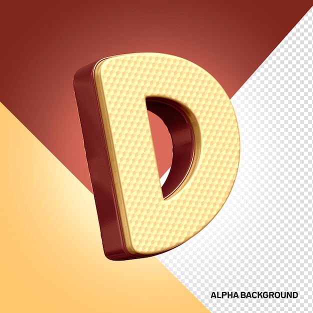 Alfabeto 3d font hore letra d