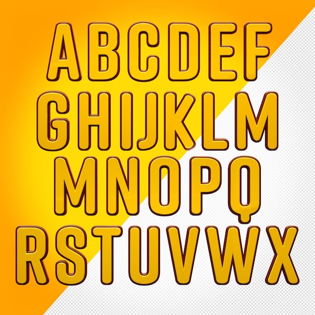 PSD alfabeto 3d font rift suave