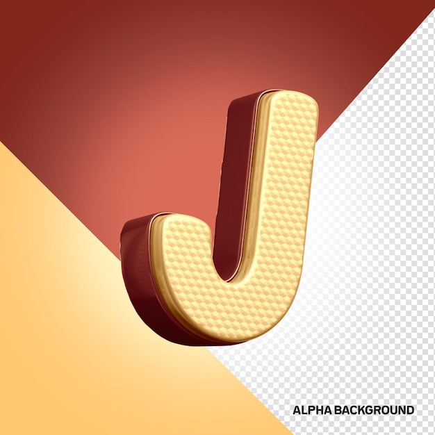 Alfabeto 3d fuente hore letra j