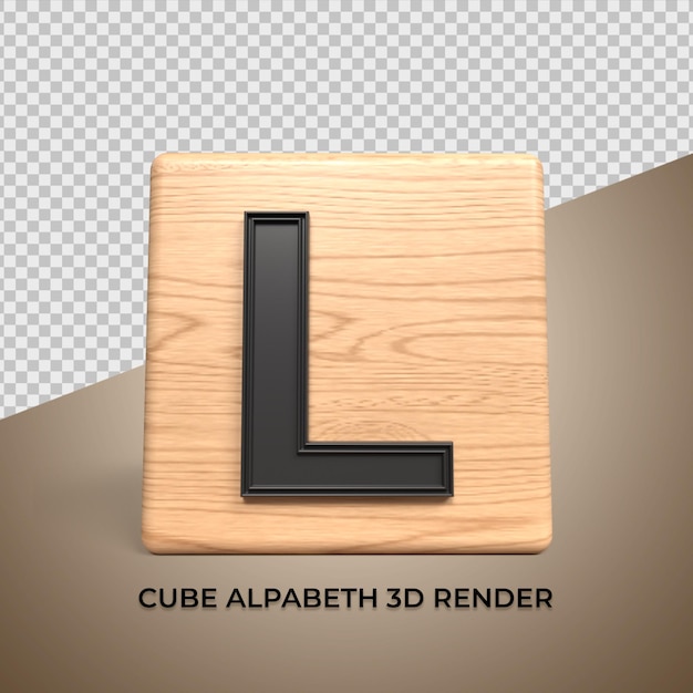 Alfabeto 3d l cubo de madera para negocios