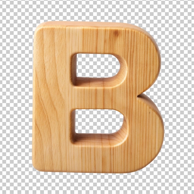 PSD alfabeto 3d con la letra de madera b