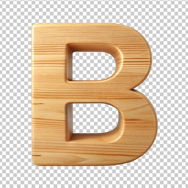 PSD alfabeto 3d con la letra de madera b