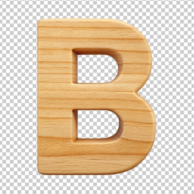 PSD alfabeto 3d con la letra de madera b