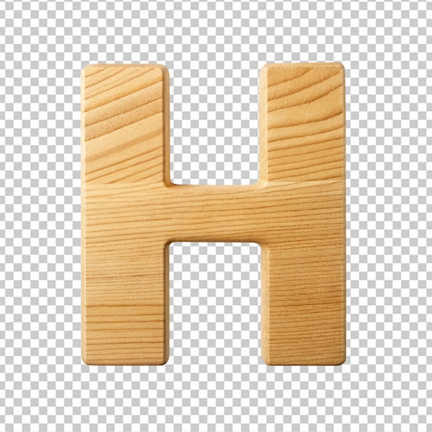 PSD alfabeto 3d con la letra de madera h