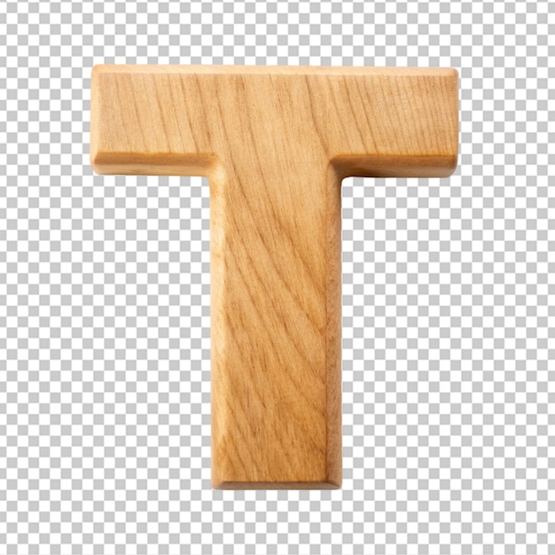 PSD alfabeto 3d con la letra de madera t