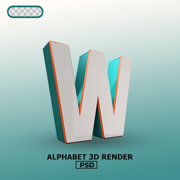 PSD alfabeto 3d render 00w