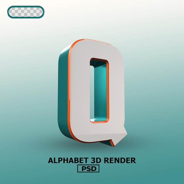 Alfabeto 3D Rendering 00Q