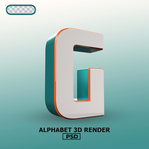 PSD alfabeto 3d renderização 00g