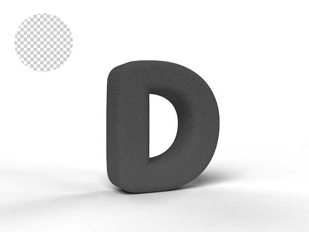 ALFABETO 3D CON TEXTURA NEGRA - REPRESENTACIÓN 3D