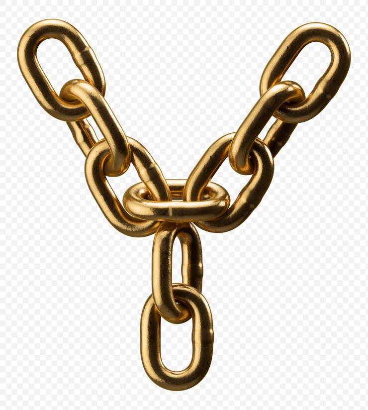PSD alfabeto de cadena de oro letra y aislado
