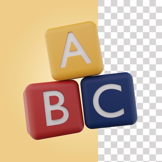 PSD alfabeto cubo 3d icono