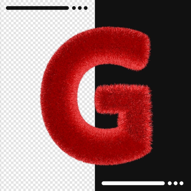 Alfabeto de desenho de pele g em renderização em 3d isolado
