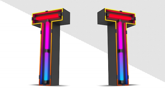 Alfabeto di luce al neon.