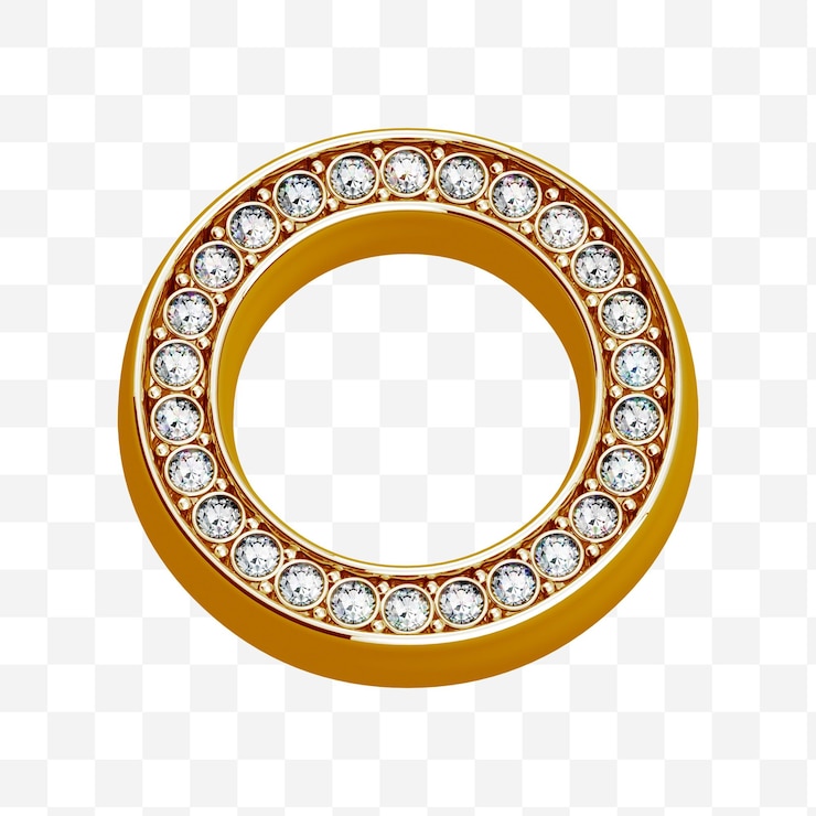 PSD alfabeto letra o hecha de oro y diamantes aislados