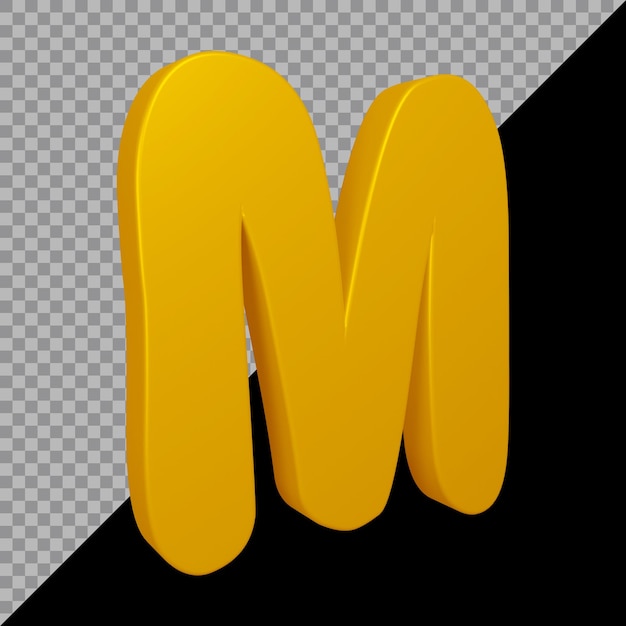 Alfabeto lettera m 3d render