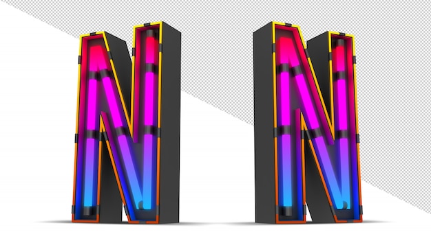 PSD alfabeto de luz de neón.