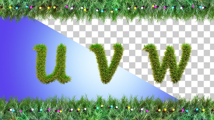 PSD alfabeto de navidad alfabeto de un árbol de navidad fuente de navidad letras uvw