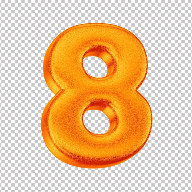 alfabeto de números de brillo - número ocho 3d