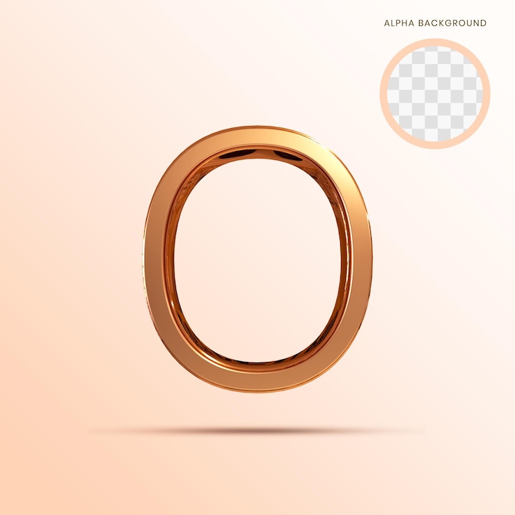 PSD alfabeto de oro rosa o mayúscula modelo 3d