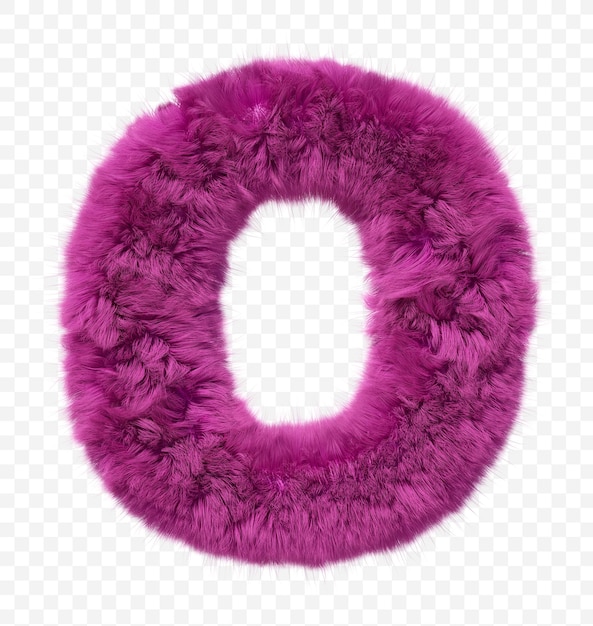Alfabeto de piel rosa Furry letra o aislado