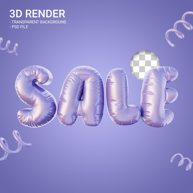 PSD alfabeto de renderizado 3d venta color muy peri púrpura