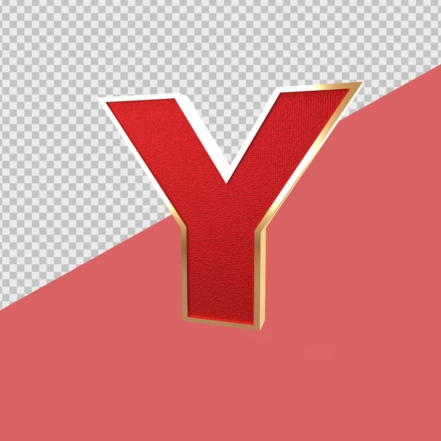 Alfabeto de renderizado 3D Y