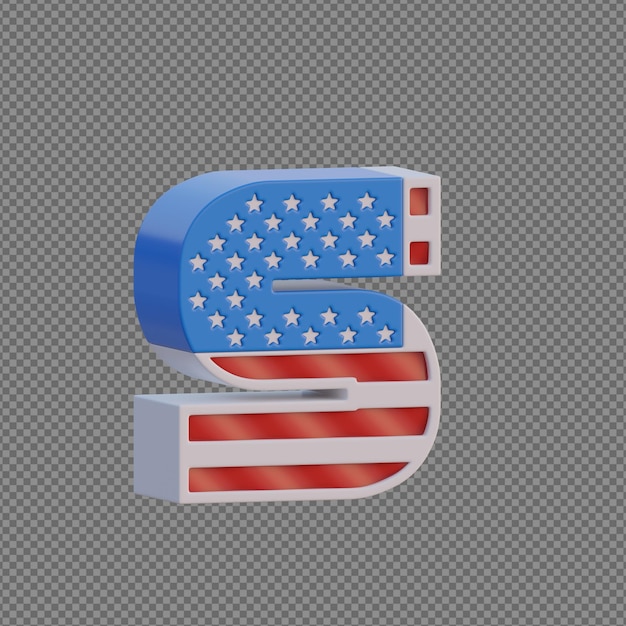 alfabetos de objetos 3D com fundo transparente
