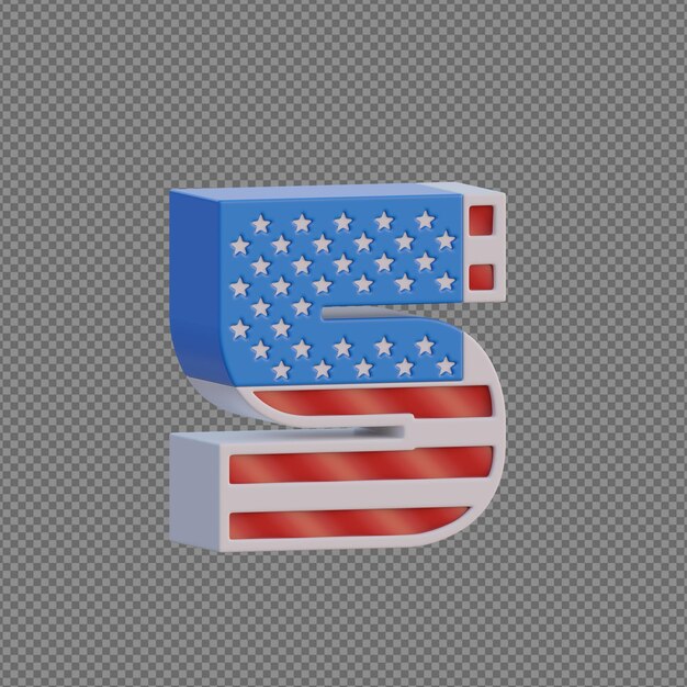 alfabetos de objetos 3D com fundo transparente