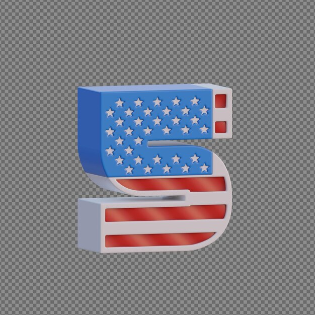 PSD alfabetos de objetos 3d com fundo transparente