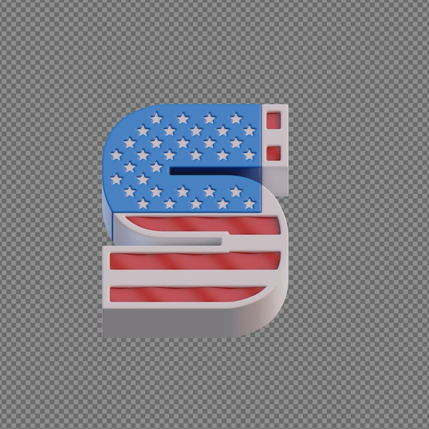 alfabetos de objetos 3D com fundo transparente