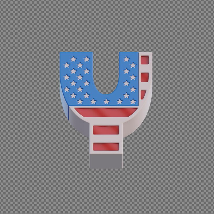 PSD alfabetos de objetos 3d com fundo transparente