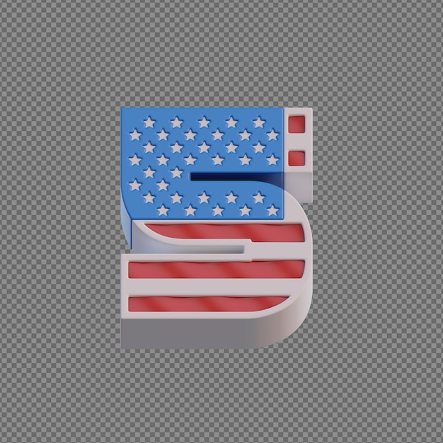 alfabetos de objetos 3D com fundo transparente
