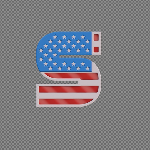 alfabetos de objetos 3D com fundo transparente