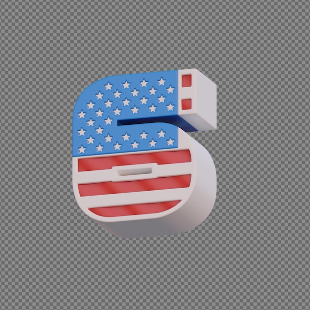 alfabetos de objetos 3D com fundo transparente
