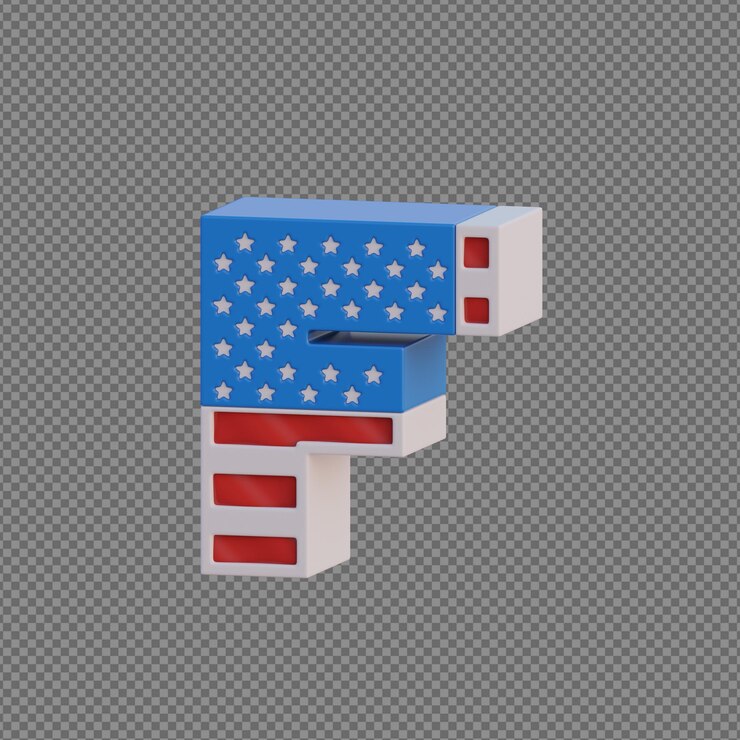 PSD alfabetos de objetos 3d com fundo transparente