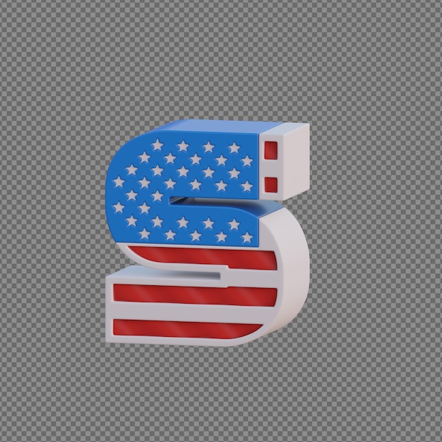 alfabetos de objetos 3D com fundo transparente