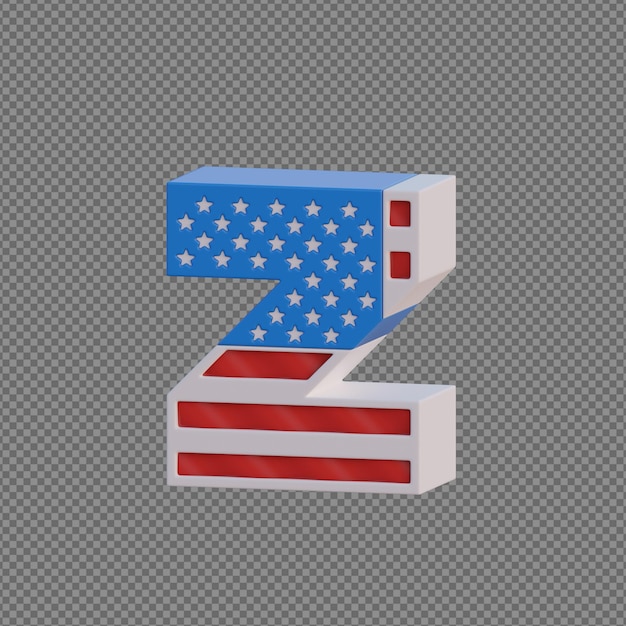 alfabetos de objetos 3D com fundo transparente