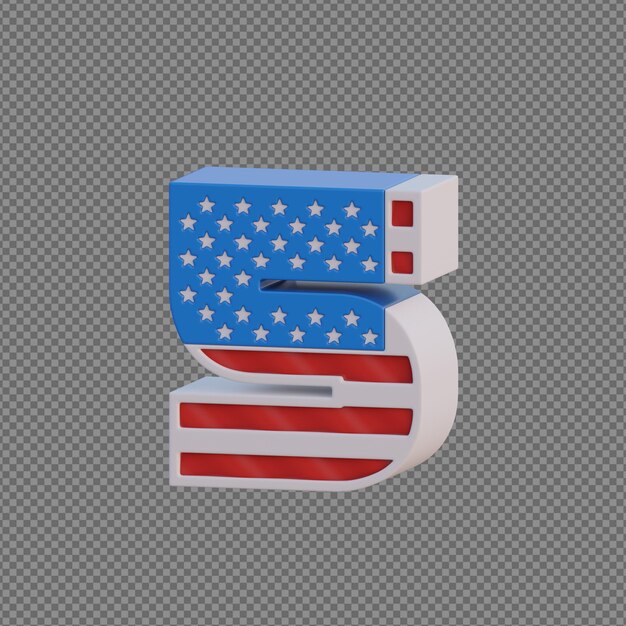 alfabetos de objetos 3D com fundo transparente