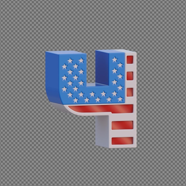 Alfabetos de objetos 3d con fondo transparente.