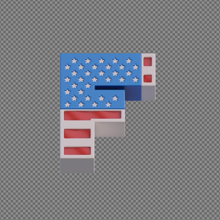 PSD alfabetos de objetos 3d con fondo transparente.
