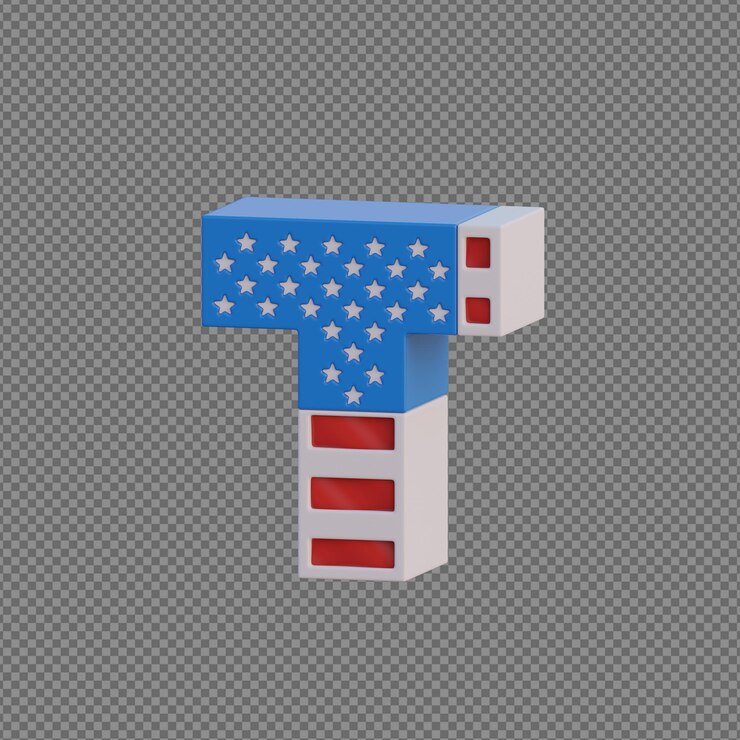 PSD alfabetos de objetos 3d con fondo transparente.