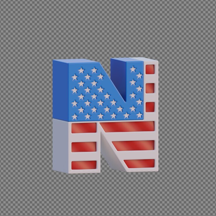 PSD alfabetos de objetos 3d con fondo transparente.