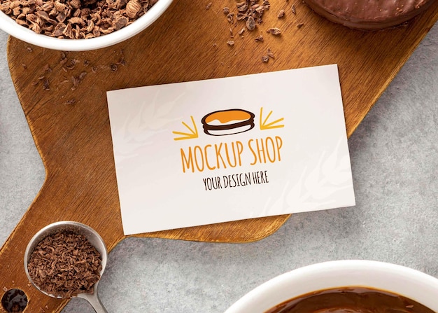 Alfajor-Kekse mit Visitenkarten-Mockup-Design